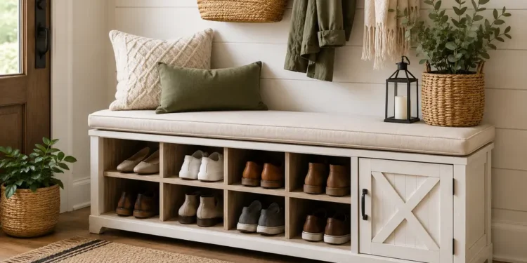 Entryway Bench with Shoe Storage